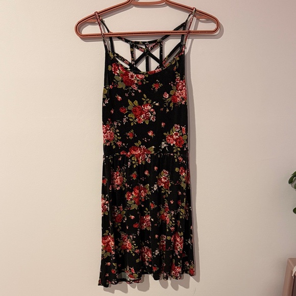 Bluenotes Dresses & Skirts - Floral Black and Red Women's Dress